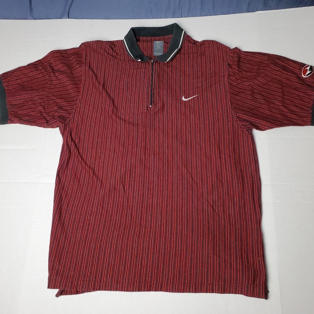 Nike Zip Up Golf Polo 100% Cotton Size L